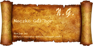Neczko Gábor névjegykártya